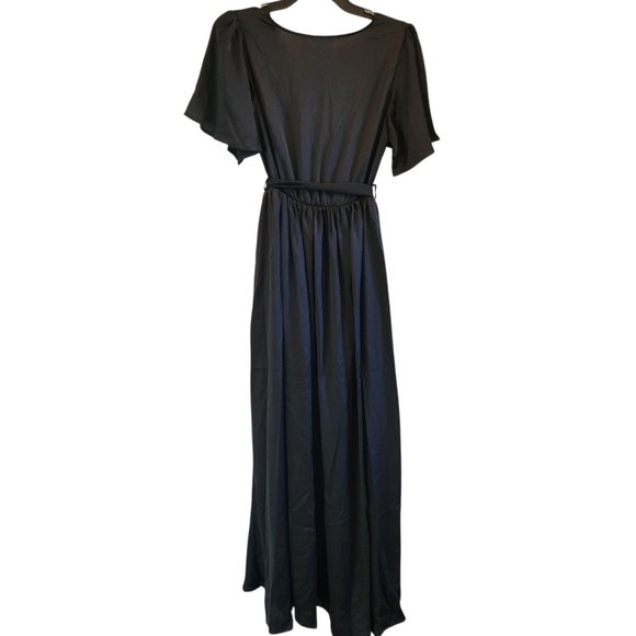 Baltic Born Black Sicily Satin Maxi Dress - Picture 3 of 8